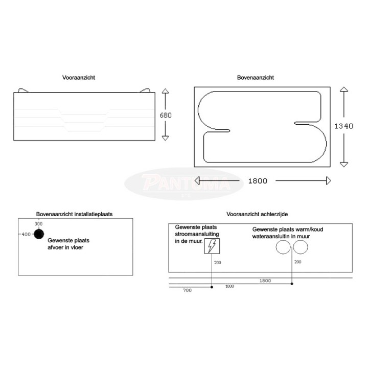 Hydromasážní vana SSWW W50011BM 180x135x68