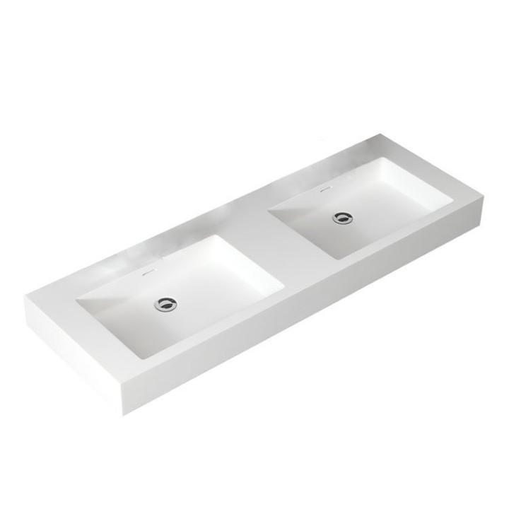 Umyvadlo StoneArt LP4514-0 z minerálního kamene bílé 140×48 matné