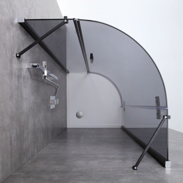 Sprchový kout EAGO AWT LBR0906-B černý 90×90 levé provedení