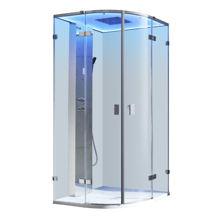 Parní sprchový box EAGO AWT LD109F15 stříbrný 100×100