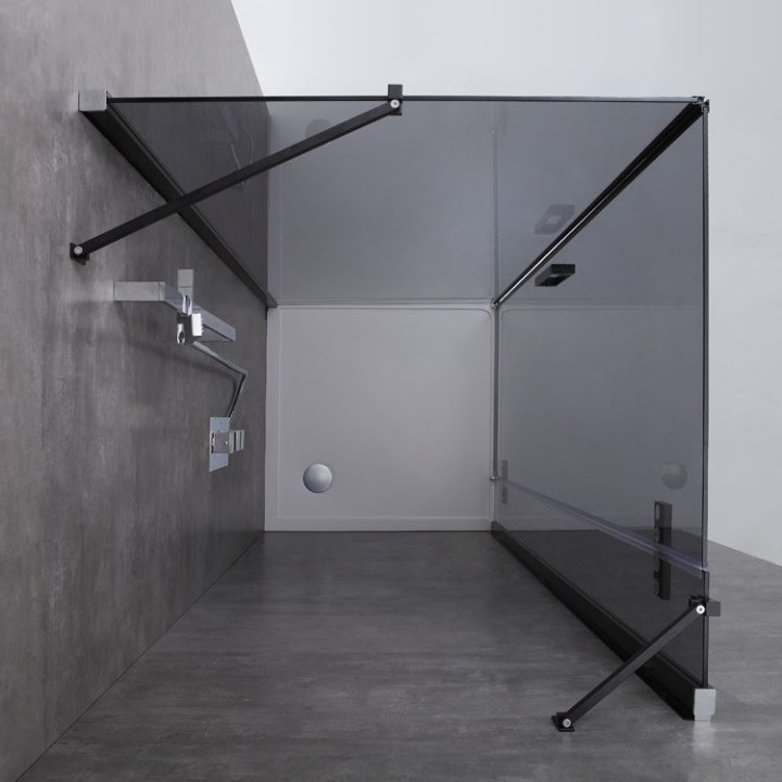 Sprchový kout EAGO AWT LBS1205-B černý 120×90 pravé provedení