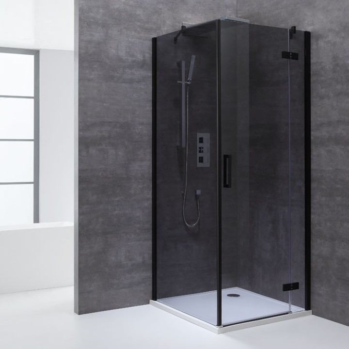 Sprchový kout EAGO AWT LBS1005-B černý 100×100 pravé provedení