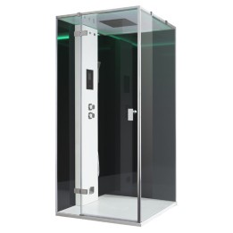 Parní sprchový box EAGO AWT LD208F15 černý 90×90 levé provedení