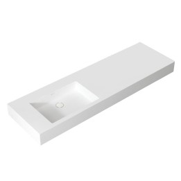 Umyvadlo StoneArt LP4516-0L z minerálního kamene bílé 160×48 lesklé