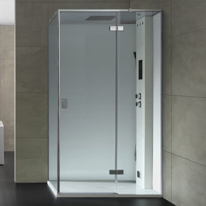Parní sprchový box EAGO AWT LD207F15 bílý 120×90 pravé provedení