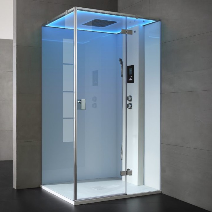 Parní sprchový box EAGO AWT LD207F15 bílý 120×90 pravé provedení
