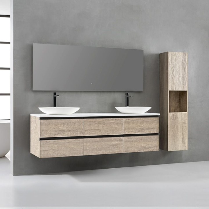 Koupelnová skříňka StoneArt Monte Carlo MC-1800pro-3 dubová světlá 180×52