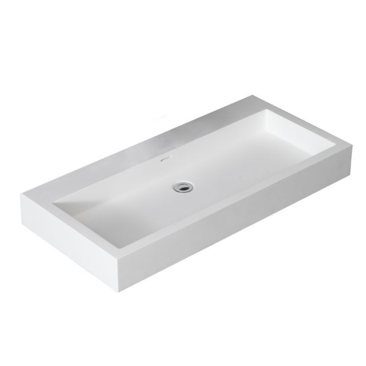 Umyvadlo StoneArt LP4510-0 z minerálního kamene bílé 100×48 matné