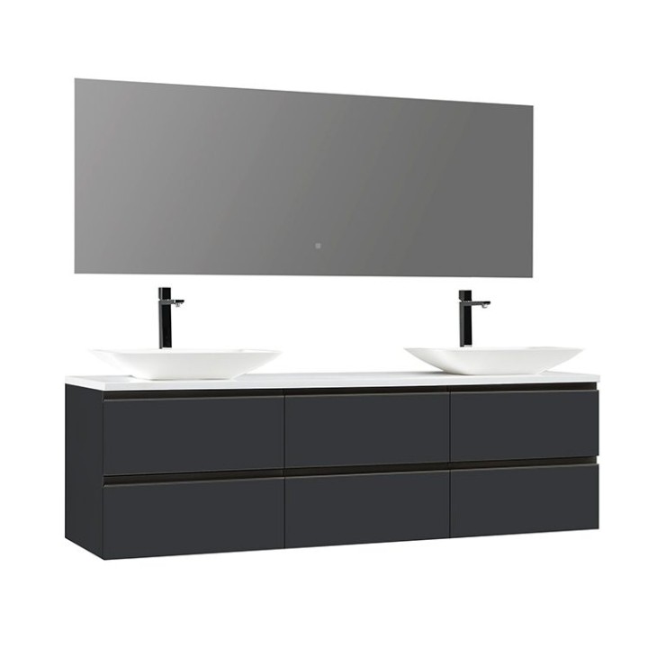 Koupelnový nábytek – set StoneArt Monte Carlo MC-1800pro-1 tmavě šedý 180×52