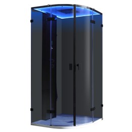 Parní sprchový box EAGO AWT LD109F15 černý 100×100