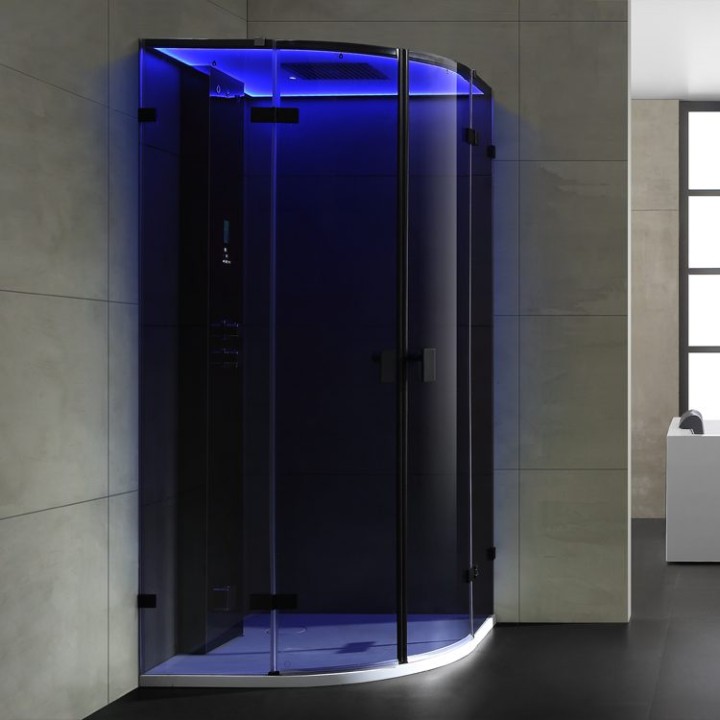 Parní sprchový box EAGO AWT LD110F15 černý 90×90