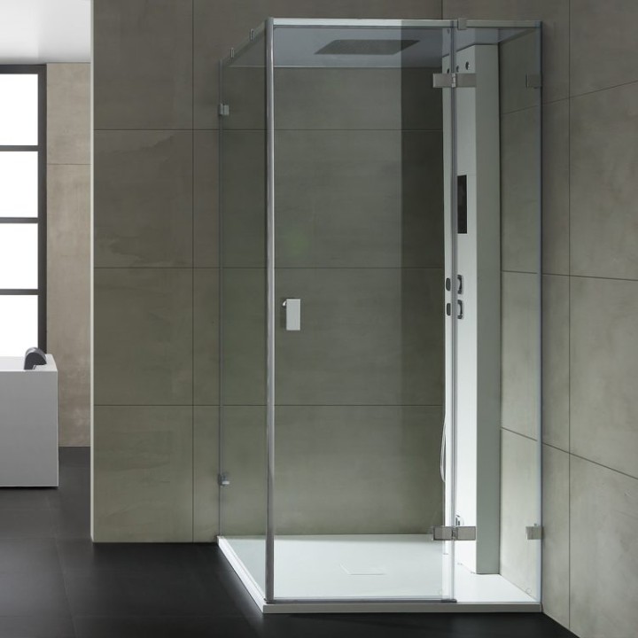 Parní sprchový box EAGO AWT LD106F15 bílý matný 100×100 pravé provedení