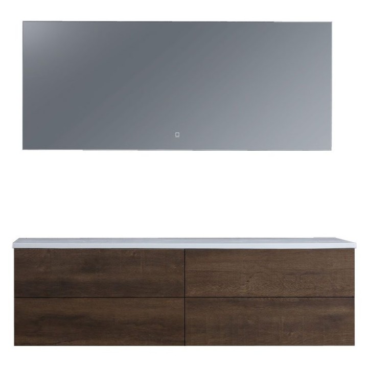 Koupelnový nábytek – set StoneArt Brugge BU-1601pro dubový tmavý 160×50