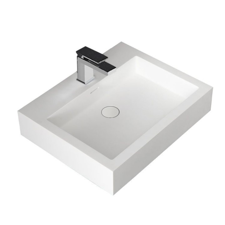 Umyvadlo StoneArt LP4506 z minerálního kamene bílé 60×48 lesklé