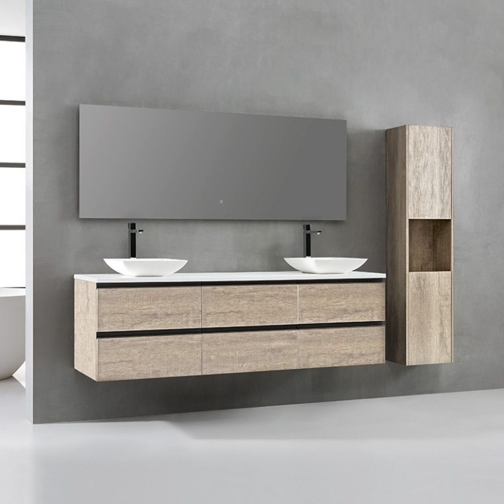 Koupelnový nábytek – set StoneArt Monte Carlo MC-1800pro-2 dubový světlý 180×52