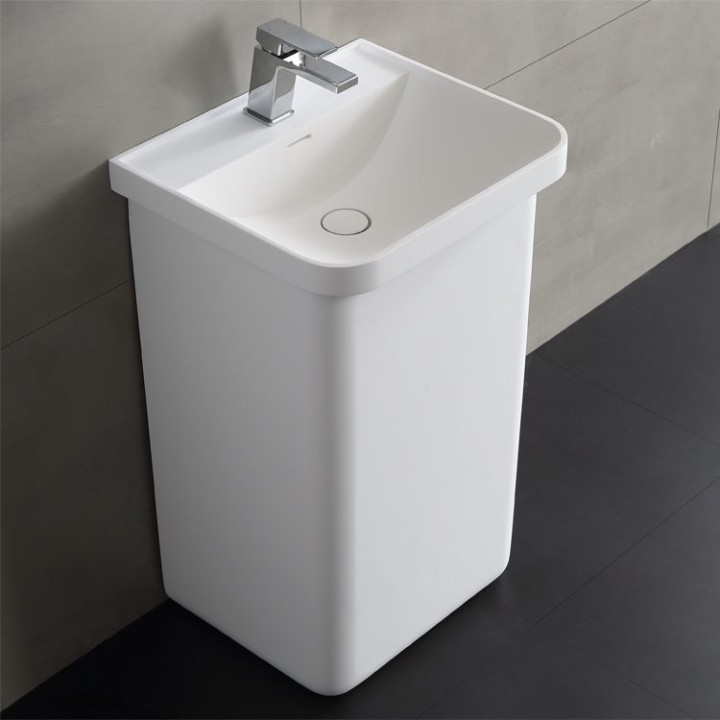 Volně stojící umyvadlo StoneArt LZ518 bílé 52×45 matné
