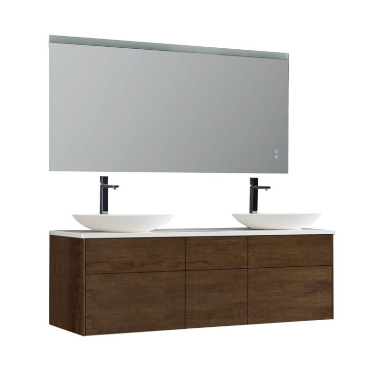Koupelnový nábytek – set StoneArt Venice VE-1610pro-3 dubový tmavý 160×52