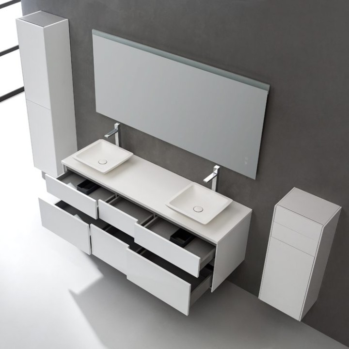 Koupelnový nábytek – set StoneArt Venice VE-1610pro-2 tmavě šedý 160×52