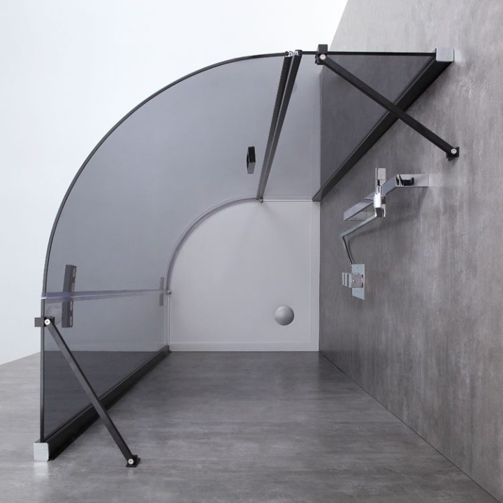 Sprchový kout EAGO AWT LBR0906-B černý 90×90 pravé provedení