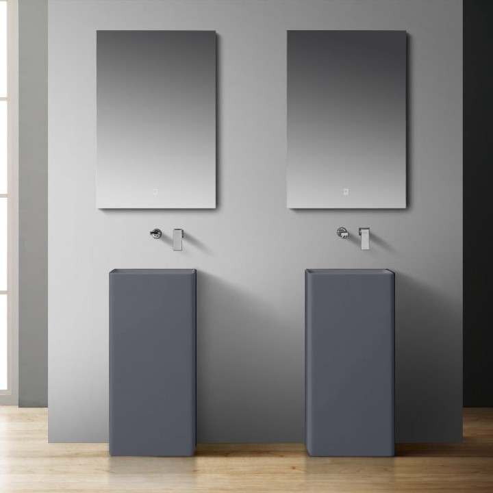 Volně stojící umyvadlo StoneArt LZ507 betonově šedé 40×40 matné