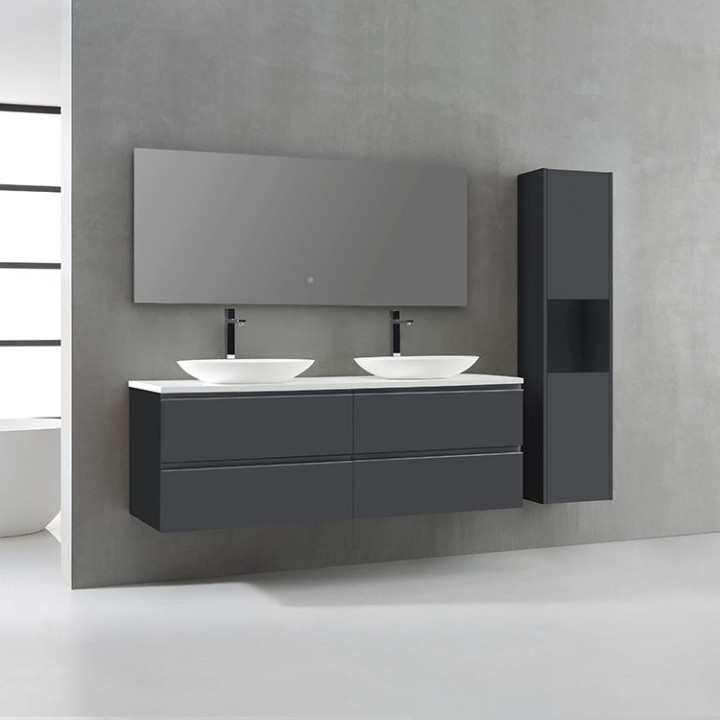 Koupelnový nábytek – set StoneArt Monte Carlo MC-1600pro-3 tmavě šedý 160×52