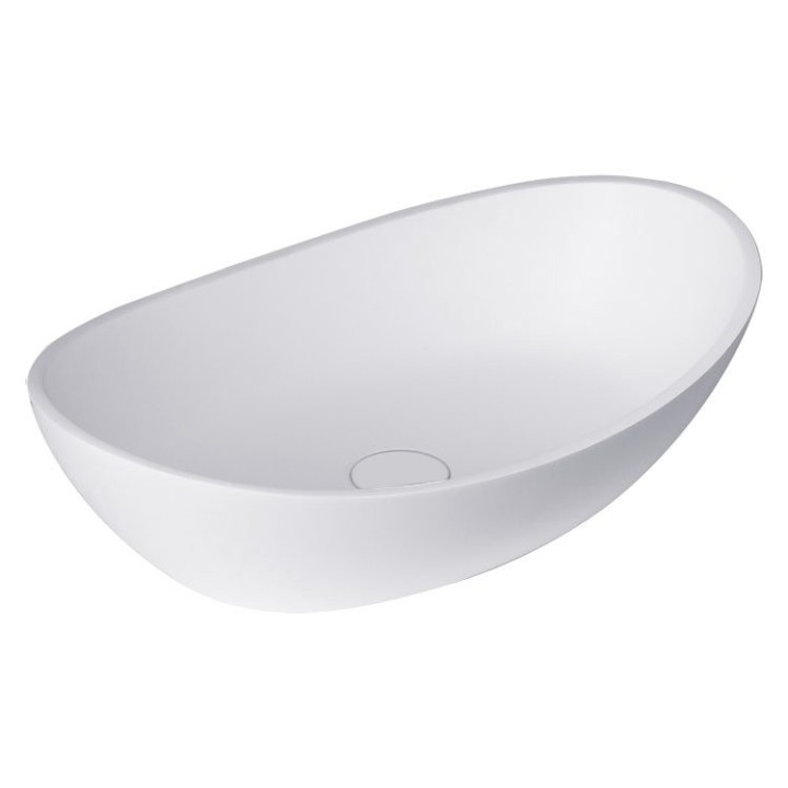 Umyvadlo StoneArt LC149 z minerálního kamene bílé 56×35 matné