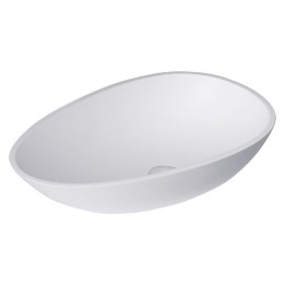 Umyvadlo StoneArt LC150 z minerálního kamene bílé 60×35 lesklé