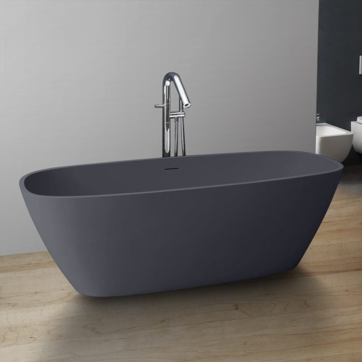 Volně stojící vana StoneArt BS-528 betonově šedá 175×75 matná