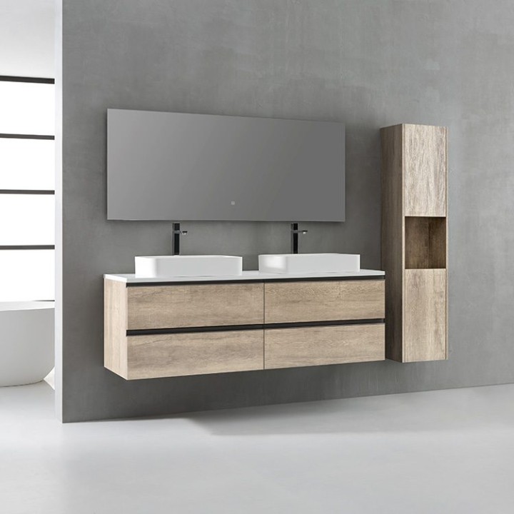 Koupelnový nábytek – set StoneArt Monte Carlo MC-1600pro-5 dubový světlý 160×52