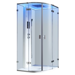 Parní sprchový box EAGO AWT LD110F15 bílý matný 90×90