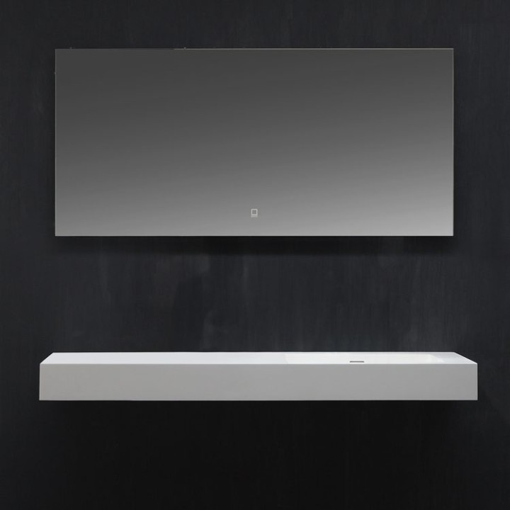 Umyvadlo StoneArt LP4514-0R z minerálního kamene bílé 140×48 matné pravé provedení