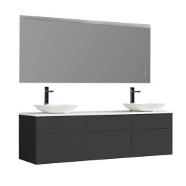 Koupelnový nábytek – set StoneArt Venice VE-1800pro-2 tmavě šedý 180×52