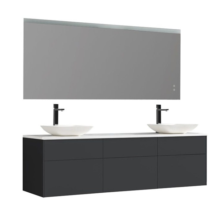 Koupelnový nábytek – set StoneArt Venice VE-1800pro-2 tmavě šedý 180×52