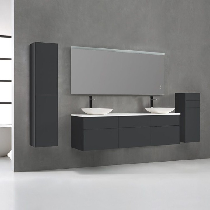 Koupelnový nábytek – set StoneArt Venice VE-1800pro-2 tmavě šedý 180×52