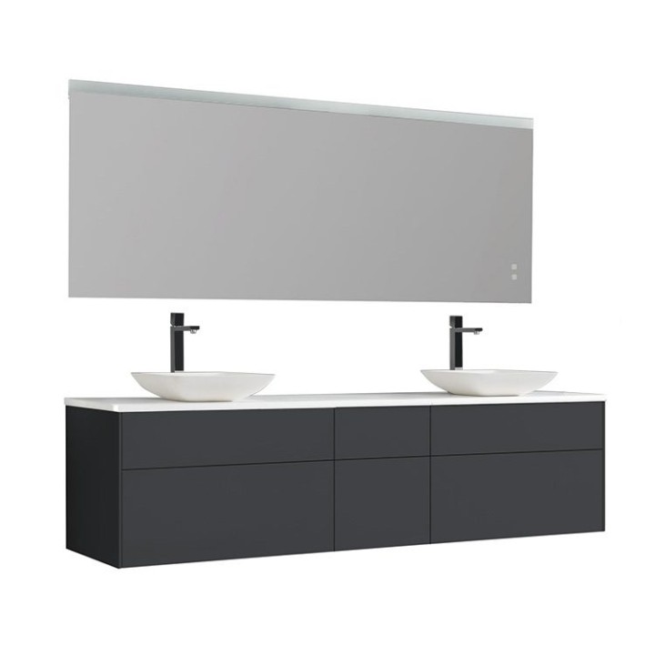 Koupelnový nábytek – set StoneArt Venice VE-2000pro-2 tmavě šedý 200×52