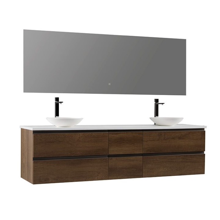 Koupelnový nábytek – set StoneArt Monte Carlo MC-2000pro-4 dubový tmavý 200×52