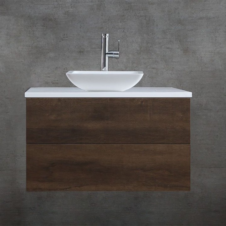 Umyvadlo StoneArt LC115 z minerálního kamene bílé 38×38 matné