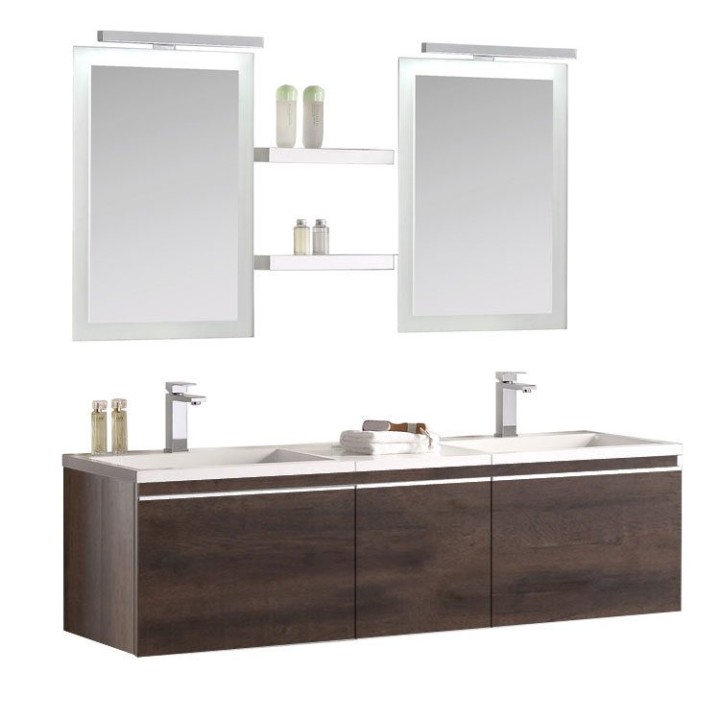 Koupelnový nábytek – set StoneArt Milano ME-1600 dubový tmavý 160×45