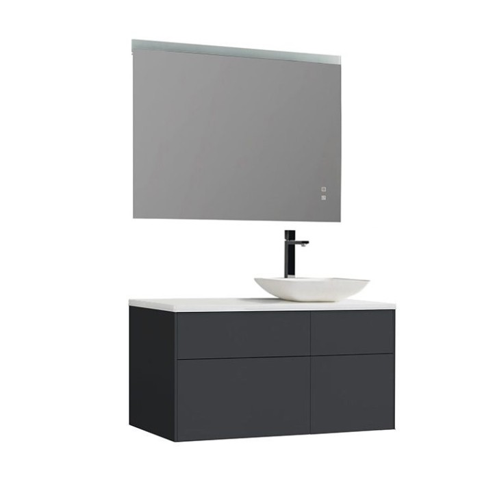 Koupelnový nábytek – set StoneArt Venice VE-1010pro-2 tmavě šedý 100×52 pravé provedení