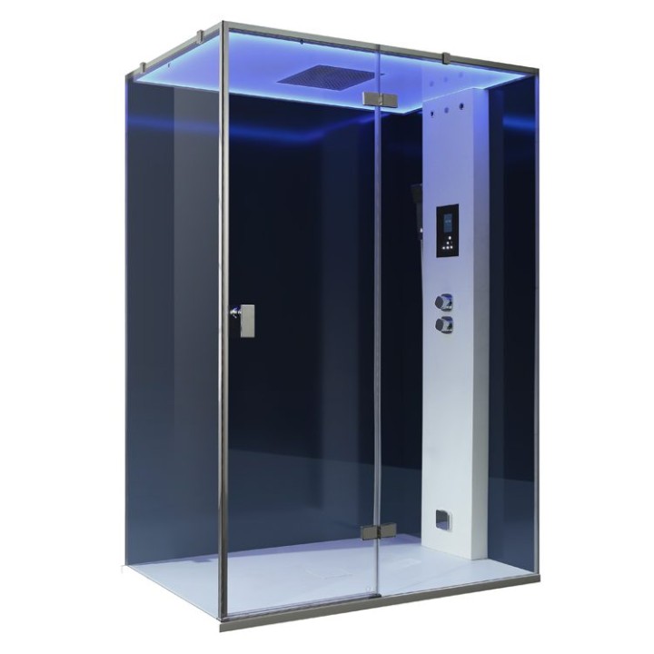 Parní sprchový box EAGO AWT LD211F15 černý 150×90 pravé provedení