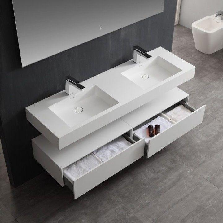 Koupelnový nábytek – set StoneArt LP4516 bílý 160×48 lesklý