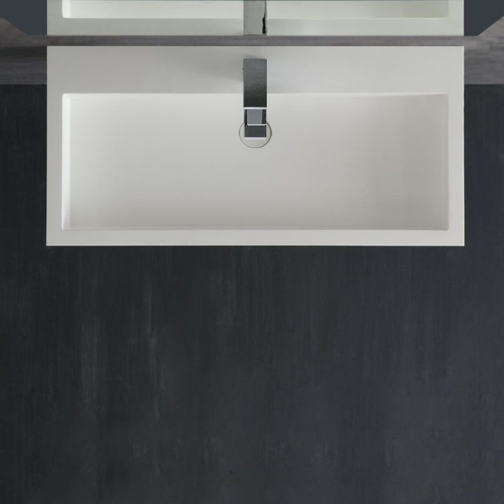 Umyvadlo StoneArt LP4510 z minerálního kamene bílé 100×48 matné