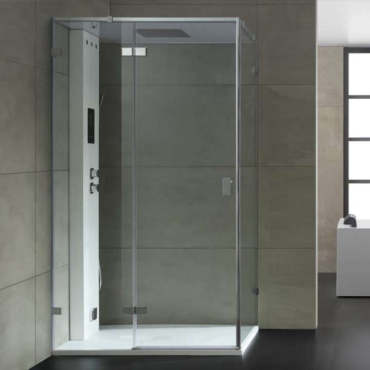 Parní sprchový box EAGO AWT LD107F15 bílý lesklý 120×90 levé provedení