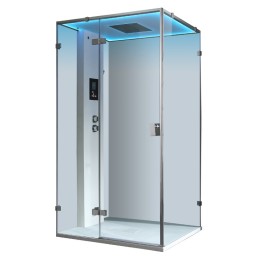 Parní sprchový box EAGO AWT LD107F15 bílý matný 120×90 levé provedení