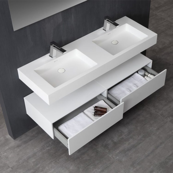 Koupelnový nábytek – set StoneArt LP4514 bílý 140×48 lesklý