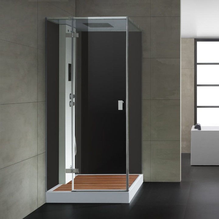 Parní sprchový box EAGO AWT LD207F15 s sprchovou vaničkou černý 120×90 levé provedení