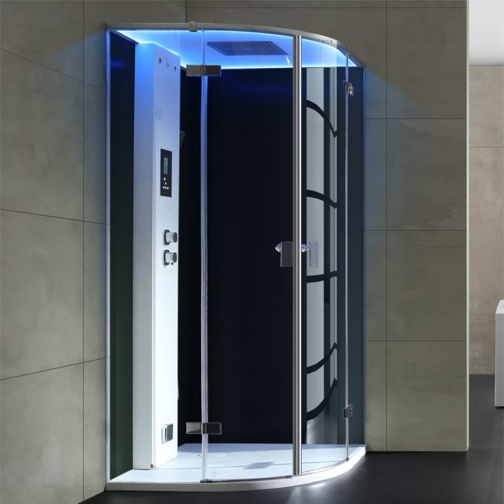 Parní sprchový box EAGO AWT LD209F15 černý 100×100