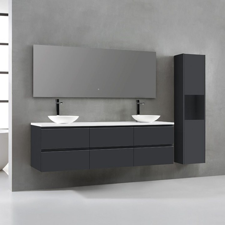 Koupelnový nábytek – set StoneArt Monte Carlo MC-1800pro-4 tmavě šedý 180×52