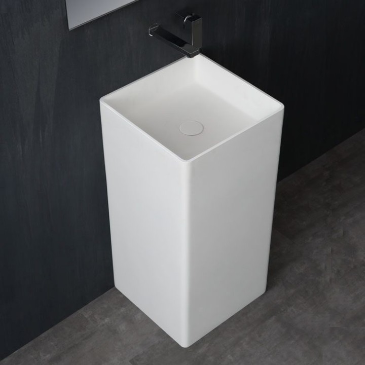 Volně stojící umyvadlo StoneArt LZ507 bílé 40×40 lesklé