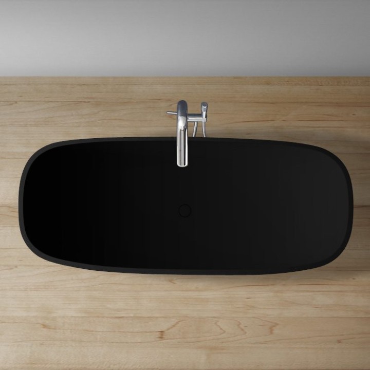 Volně stojící vana StoneArt BS-528 černá 175×75 matná